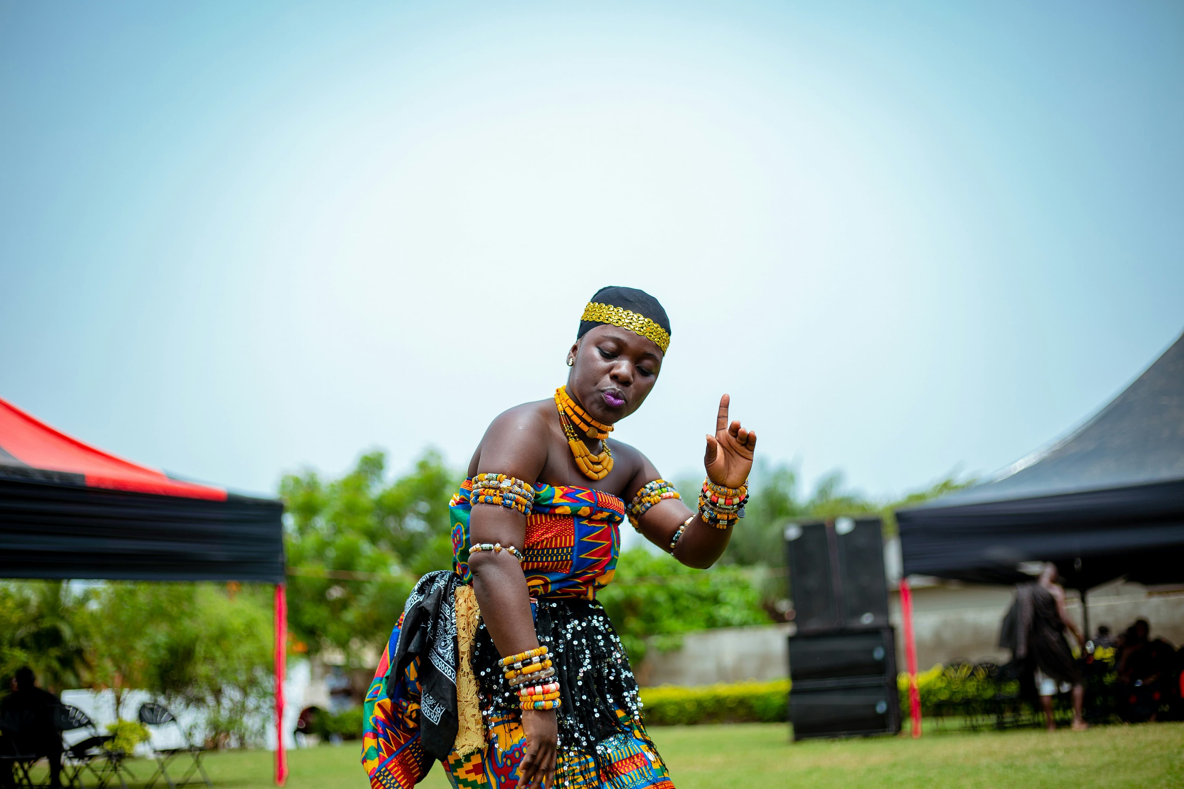 Happy Ghanaian family celebrating together